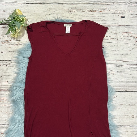 L*Space Robyn Notch Neck T-Shirt Dress in Cabernet Women's - Picture 6 of 8